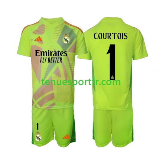Kit Enfant Maillot Quatrième Real Madrid Gardien COURTOIS 1 2024-2025 à Manches Courtes