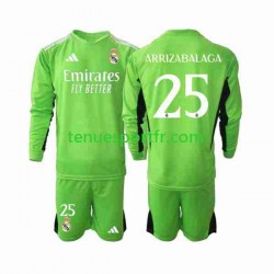 Kit Enfant Maillot Domicile Real Madrid Gardien Kepa Arrizabalaga 25 2023-2024 à Manches Longues