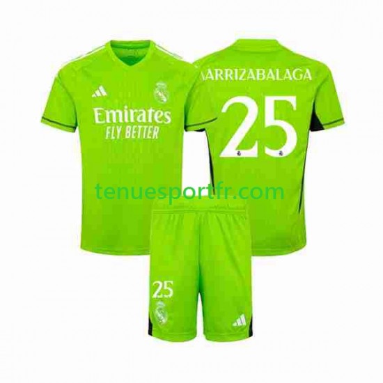 Kit Enfant Maillot Domicile Real Madrid Gardien Kepa Arrizabalaga 25 2023-2024 à Manches Courtes