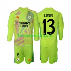 Kit Enfant Maillot Quatrième Real Madrid Gardien Lunin 13 2024-2025 à Manches Longues