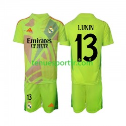 Kit Enfant Maillot Quatrième Real Madrid Gardien Lunin 13 2024-2025 à Manches Courtes