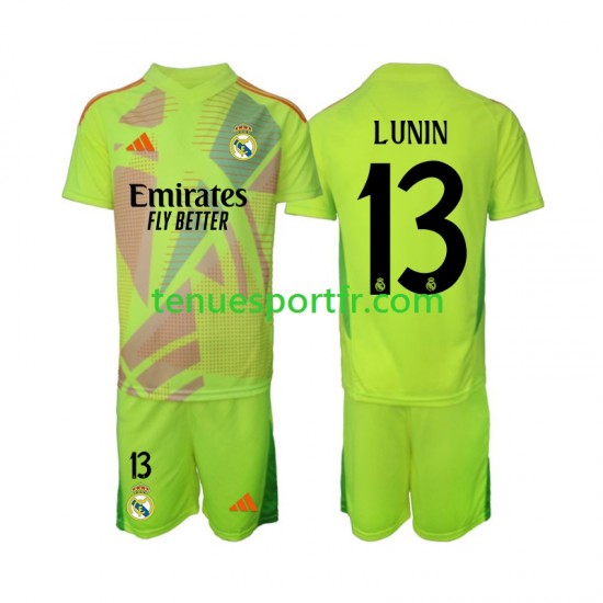 Kit Enfant Maillot Quatrième Real Madrid Gardien Lunin 13 2024-2025 à Manches Courtes