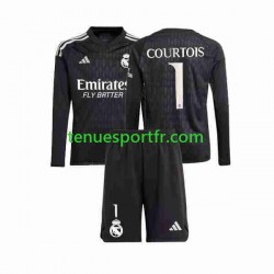 Kit Enfant Maillot Extérieur Real Madrid Gardien Thibaut Courtois 1 2023-2024 à Manches Longues