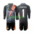 Kit Enfant Maillot Extérieur Real Madrid Gardien Thibaut Courtois 1 2024-2025 Noir à Manches Longues