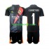 Kit Enfant Maillot Extérieur Real Madrid Gardien Thibaut Courtois 1 2024-2025 Noir à Manches Courtes