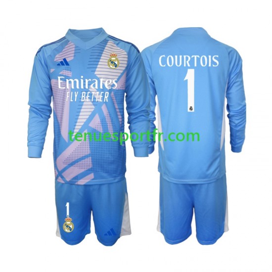 Kit Enfant Maillot Domicile Real Madrid Gardien Thibaut Courtois 1 2024-2025 à Manches Longues