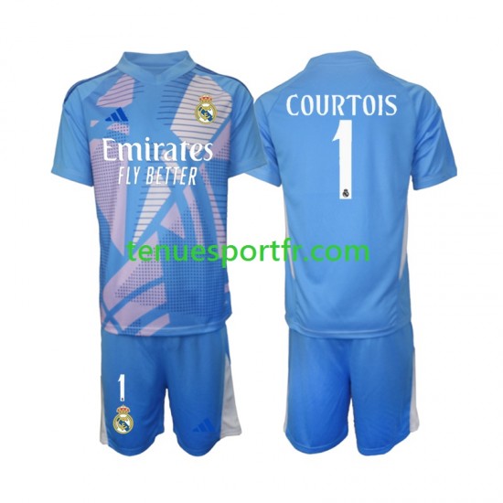 Kit Enfant Maillot Domicile Real Madrid Gardien Thibaut Courtois 1 2024-2025 à Manches Courtes