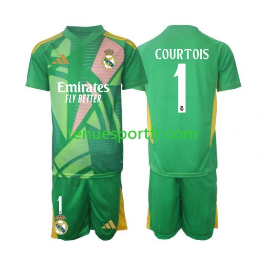 Kit Enfant Maillot Troisième Real Madrid Gardien Thibaut Courtois 1 2024-2025 à Manches Courtes