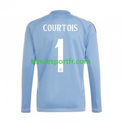 Homme Maillot Domicile Real Madrid Gardien Thibaut Courtois 1 2024-2025 Bleu à Manches Longues