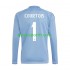 Homme Maillot Domicile Real Madrid Gardien Thibaut Courtois 1 2024-2025 Bleu à Manches Longues