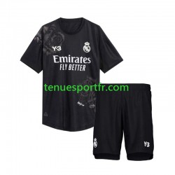 Kit Enfant Maillot Quatrième Real Madrid Gardien Y3 2023-2024 Noir à Manches Courtes