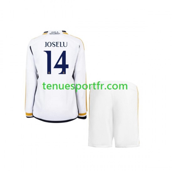 Kit Enfant Maillot Domicile Real Madrid JOSELU 14 2023-2024 à Manches Longues