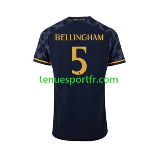 Homme Maillot Extérieur Real Madrid Jude Bellingham 5 2023-2024 à Manches Courtes