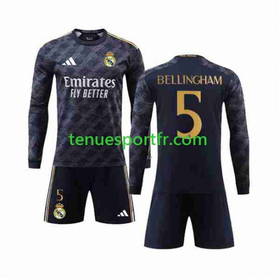 Kit Enfant Maillot Extérieur Real Madrid Jude Bellingham 5 2023-2024 à Manches Longues