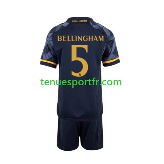 Kit Enfant Maillot Extérieur Real Madrid Jude Bellingham 5 2023-2024 à Manches Courtes