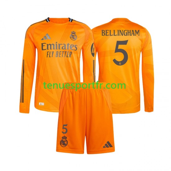 Kit Enfant Maillot Extérieur Real Madrid Jude Bellingham 5 2024-2025 à Manches Longues