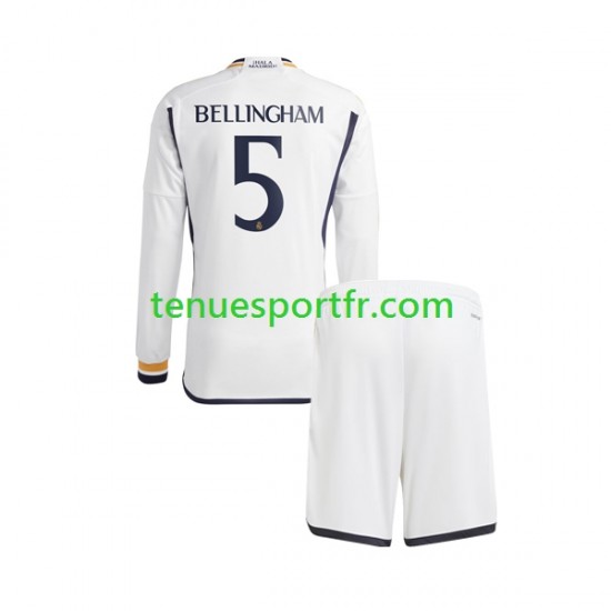 Kit Enfant Maillot Domicile Real Madrid Jude Bellingham 5 2023-2024 à Manches Longues