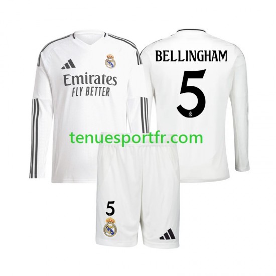 Kit Enfant Maillot Domicile Real Madrid Jude Bellingham 5 2024-2025 à Manches Longues