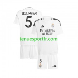 Kit Enfant Maillot Domicile Real Madrid Jude Bellingham 5 2024-2025 Blanc à Manches Courtes