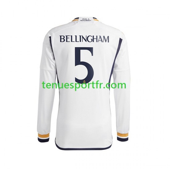 Homme Maillot Domicile Real Madrid Jude Bellingham 5 2023-2024 à Manches Longues