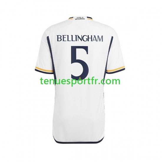 Homme Maillot Domicile Real Madrid Jude Bellingham 5 2023-2024 à Manches Courtes