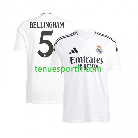 Homme Maillot Domicile Real Madrid Jude Bellingham 5 2024-2025 à Manches Courtes