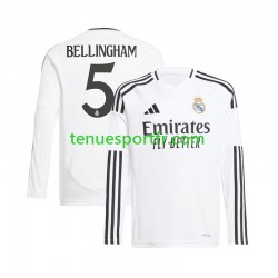 Homme Maillot Domicile Real Madrid Jude Bellingham 5 2024-2025 Blanc à Manches Longues