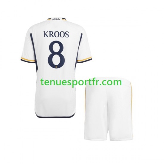 Kit Enfant Maillot Domicile Real Madrid Kroos 8 2023-2024 à Manches Courtes
