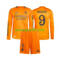 Kit Enfant Maillot Extérieur Real Madrid Kylian Mbappe 9 2024-2025 à Manches Longues