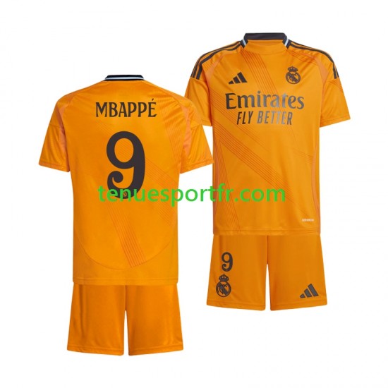 Kit Enfant Maillot Extérieur Real Madrid Kylian Mbappe 9 2024-2025 à Manches Courtes