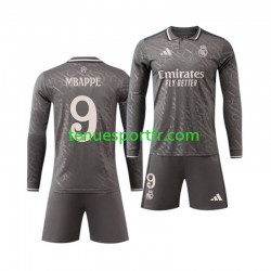 Kit Enfant Maillot Troisième Real Madrid Kylian Mbappe 9 2024-2025 à Manches Longues
