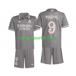 Kit Enfant Maillot Troisième Real Madrid Kylian Mbappe 9 2024-2025 à Manches Courtes