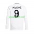 Homme Maillot Domicile Real Madrid Kylian Mbappe 9 2024-2025 Blanc à Manches Longues