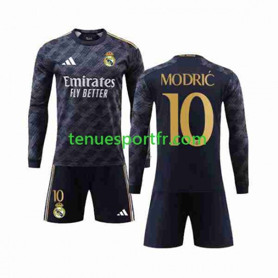 Kit Enfant Maillot Extérieur Real Madrid Luka Modric 10 2023-2024 à Manches Longues