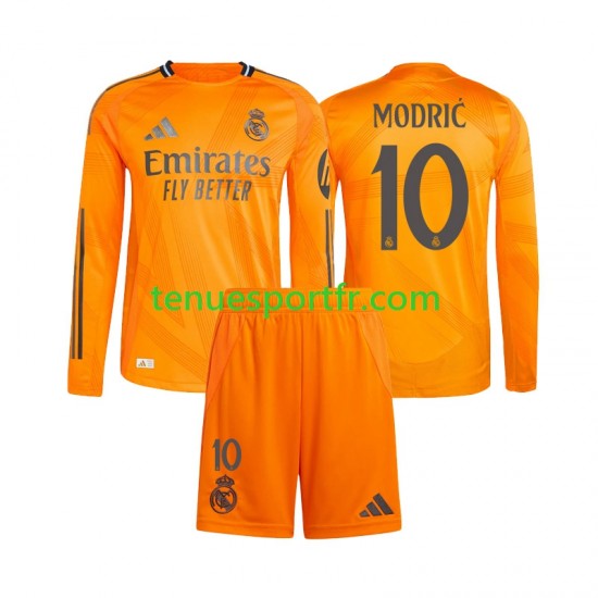 Kit Enfant Maillot Extérieur Real Madrid Luka Modric 10 2024-2025 à Manches Longues