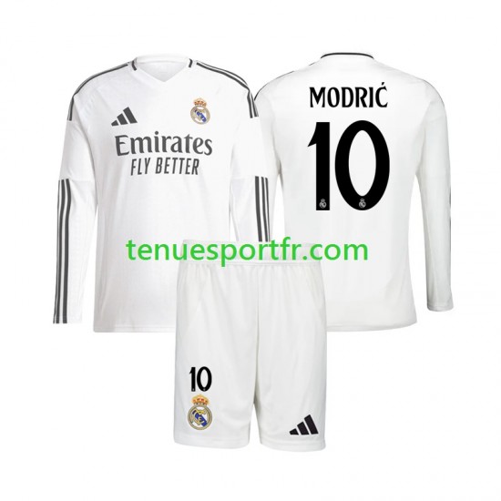 Kit Enfant Maillot Domicile Real Madrid Luka Modric 10 2024-2025 à Manches Longues