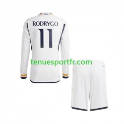 Kit Enfant Maillot Domicile Real Madrid Rodrygo Goes 11 2023-2024 à Manches Longues