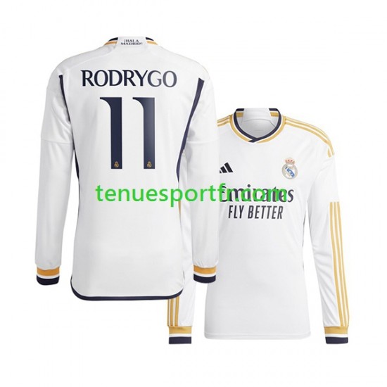 Homme Maillot Domicile Real Madrid Rodrygo Goes 11 2023-2024 à Manches Longues