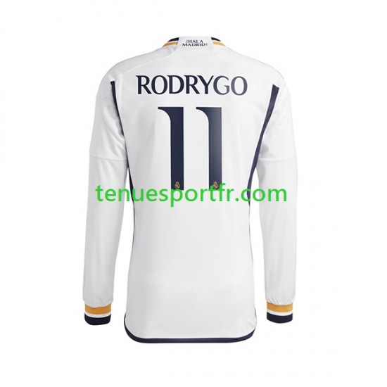 Homme Maillot Domicile Real Madrid Rodrygo Goes 11 2023-2024 à Manches Longues