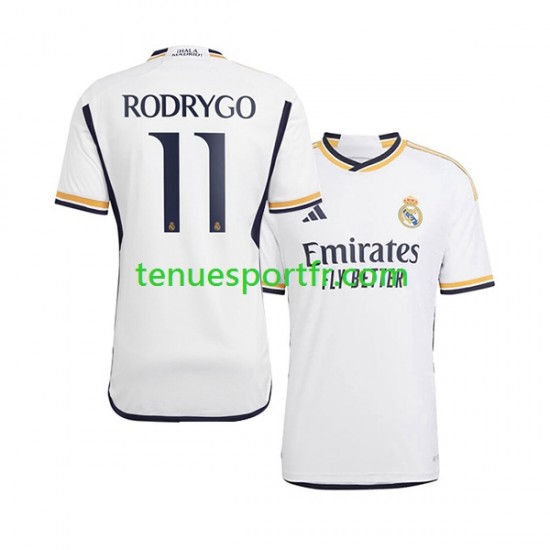 Homme Maillot Domicile Real Madrid Rodrygo Goes 11 2023-2024 à Manches Courtes