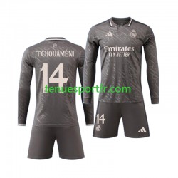 Kit Enfant Maillot Extérieur Real Madrid Tchouameni 14 2024-2025 à Manches Longues