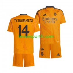 Kit Enfant Maillot Extérieur Real Madrid Tchouameni 14 2024-2025 à Manches Courtes