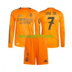 Kit Enfant Maillot Extérieur Real Madrid Vinicius Junior 7 2024-2025 à Manches Longues
