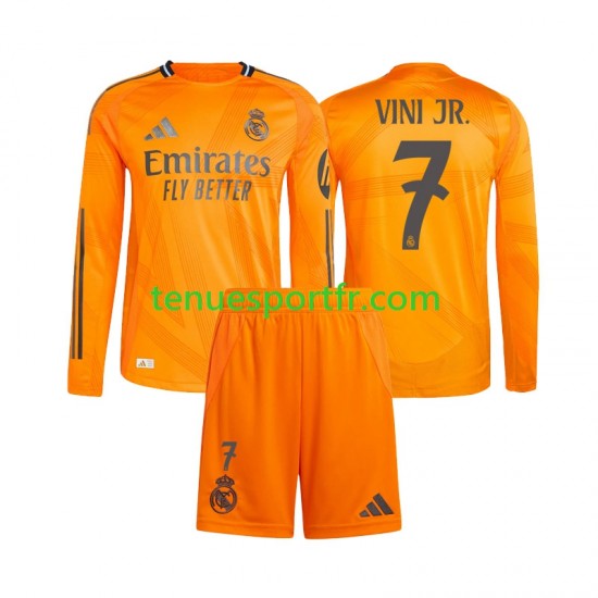 Kit Enfant Maillot Extérieur Real Madrid Vinicius Junior 7 2024-2025 à Manches Longues