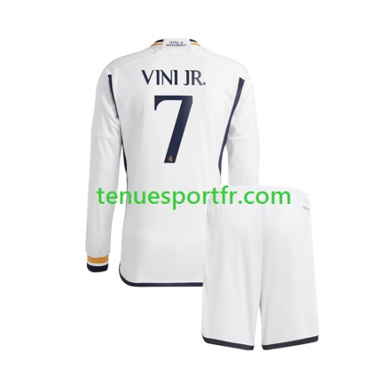 Kit Enfant Maillot Domicile Real Madrid Vinicius Junior 7 2023-2024 à Manches Longues