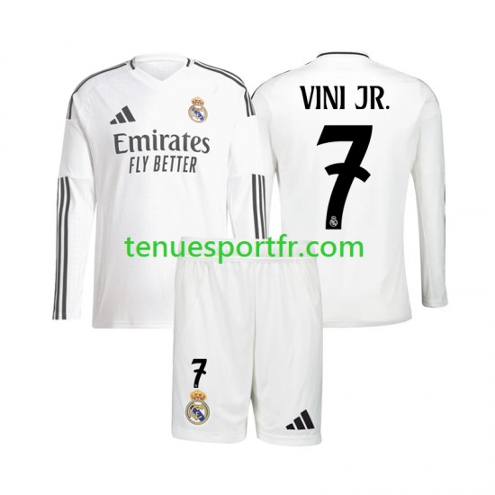 Kit Enfant Maillot Domicile Real Madrid Vinicius Junior 7 2024-2025 à Manches Longues
