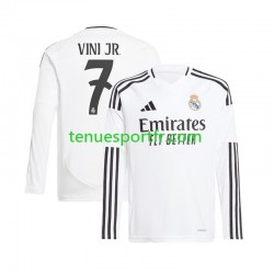 Homme Maillot Domicile Real Madrid Vinicius Junior 7 2024-2025 Blanc à Manches Longues