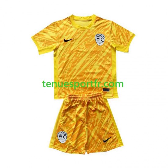 Kit Enfant Maillot Domicile Slovénie Gardien Euro 2024 Jaune à Manches Courtes
