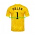 Homme Maillot Domicile Slovénie Gardien Jan Oblak 1 Euro 2024 Jaune à Manches Courtes