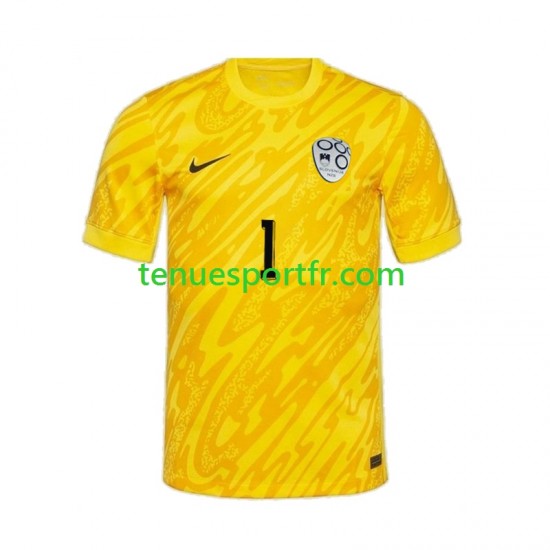 Homme Maillot Domicile Slovénie Gardien Jan Oblak 1 Euro 2024 Jaune à Manches Courtes